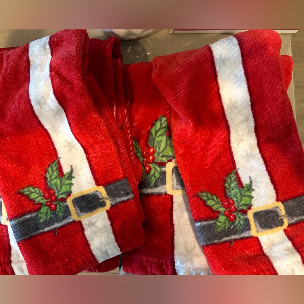 Set of Santa towels. (4) 2 holiday bath /2 hand. Purchased but never used